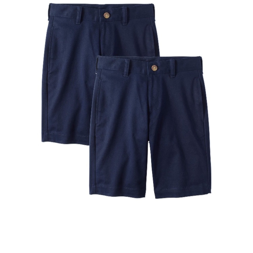 School Uniform Super Soft Flat Front Shorts 2-Pack Value Bundle